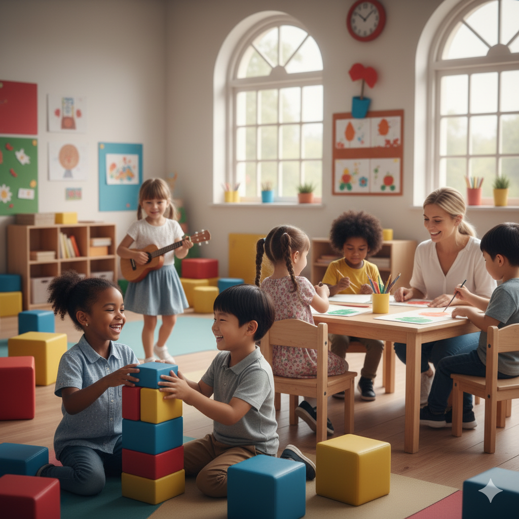 Crianças brincando na educação infantil